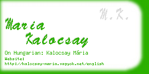 maria kalocsay business card